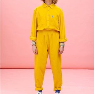 Lucy and Yak Corduroy boilersuit in old gold